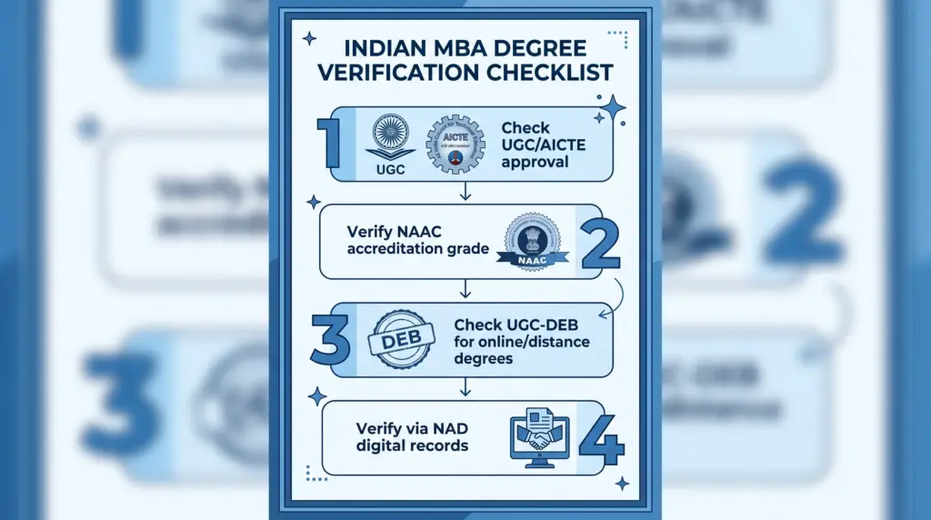 4-step checklist to verify if your MBA degree is valid in India