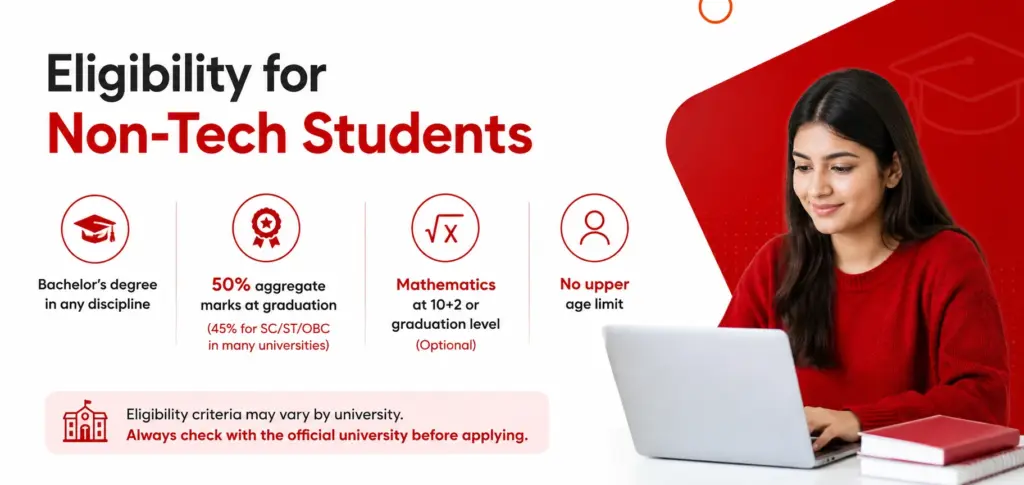 Eligibility criteria for non-tech students