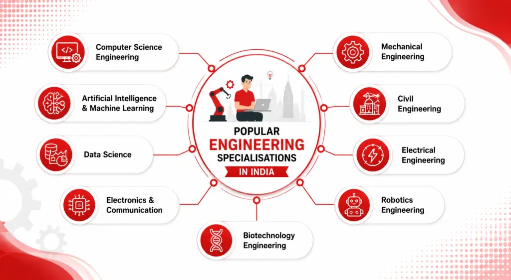 Popular engineering specialisations in India