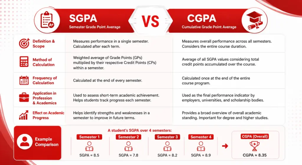 SGPA vs CGPA comparison