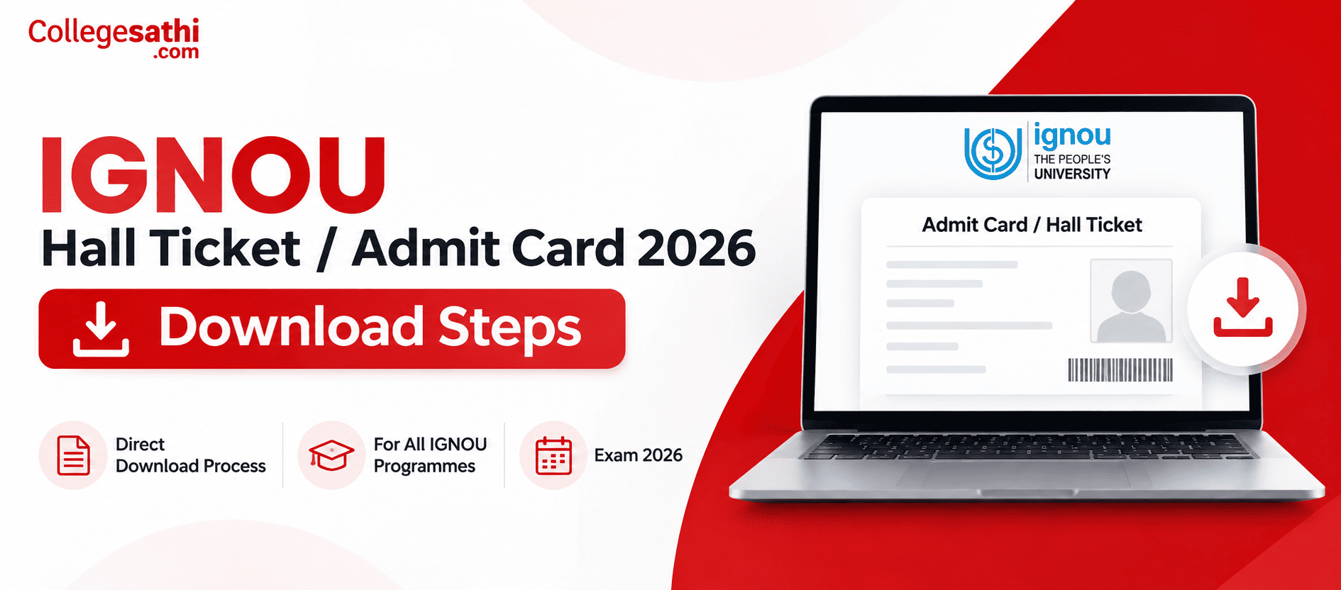 IGNOU Hall Ticket / Admit Card 2026 - Download Steps